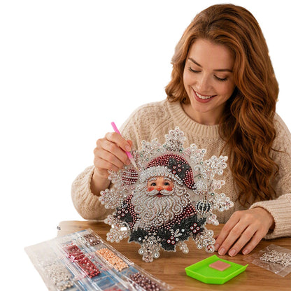 🎄 Kit de Arte con Diamantes Navideños – Adornos Colgantes DIY Brillantes para Puerta· Ventana y Pared