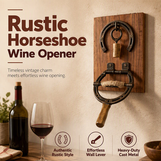 🍷 ¡40% DE DESCUENTO POR TIEMPO LIMITADO! ✨ Sacacorchos Vintage Montado en Pared con Herradura – Elegante· Decorativo y Fácil de Usar – Diseño Rústico de Hierro para Bar en Casa y Terraza 🏡