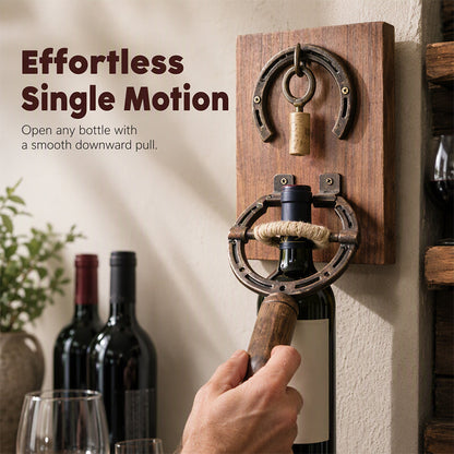 🍷 ¡40% DE DESCUENTO POR TIEMPO LIMITADO! ✨ Sacacorchos Vintage Montado en Pared con Herradura – Elegante· Decorativo y Fácil de Usar – Diseño Rústico de Hierro para Bar en Casa y Terraza 🏡