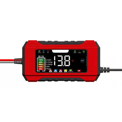 🔋 50% OFF ⚡ Cargador Inteligente de Batería 12V 6A – 9 Etapas, Reparación por Pulso y Pantalla LCD a Color para Baterías de Plomo-Ácido 🚗✨