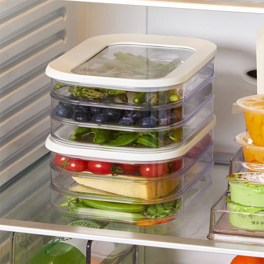🍱¡50% DE DESCUENTO! 👀 Recipiente Transparente para Nevera con Tapa – Visibilidad Total· Diseño Apilable y 3 Opciones de Tamaño – Organiza tu Nevera Sin Esfuerzo ✨