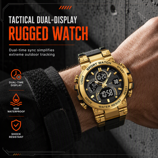 ⏳ Oferta por tiempo limitado ⏰ Reloj deportivo de estilo táctico · Doble indicación analógica y digital · 5 ATM