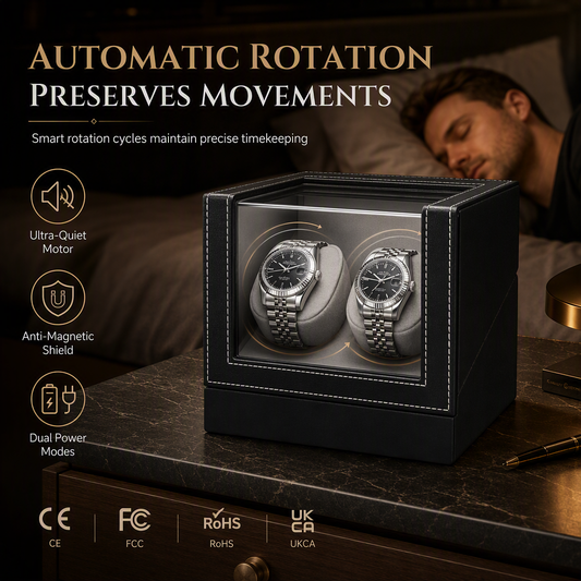 Caja Enrolladora Automática de Relojes Mecánicos con Rotación y Almacenamiento