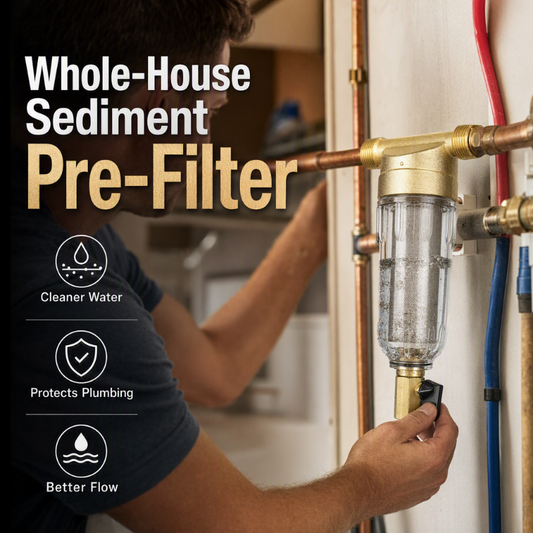 🚰 ¡50% DE DESCUENTO POR TIEMPO LIMITADO! ✨ Prefiltro de Sedimentos para Todo el Hogar — Transparente· Resistente· Fácil Instalación