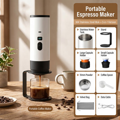 ☕ ¡50% de descuento! Cafetera espresso portátil con pantalla digital · USB-C · Depósito de 90 ml
