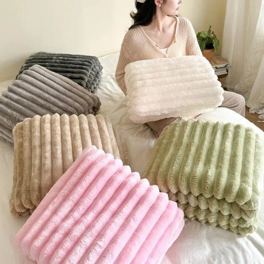 ⏳🔥 ¡50 % DE DESCUENTO POR TIEMPO LIMITADO! 🛏️ Manta gruesa de felpa efecto conejo y terciopelo suave ☁️