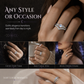 💍 Anillo Gótico Vintage de Luna Creciente con Piedra de Luna y Engaste en V Chapado en Platino