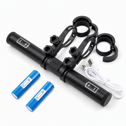 🚲 Extensor de Manillar para Bicicleta con Banco de Energía USB y Soporte para Linterna
