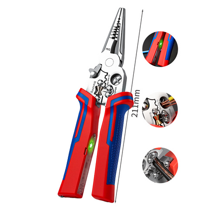 ⚡ Pelacables 8 en 1 con Tester de Voltaje: Acero Cr-V· Pelado Multitamaño· Mango Ergonómico