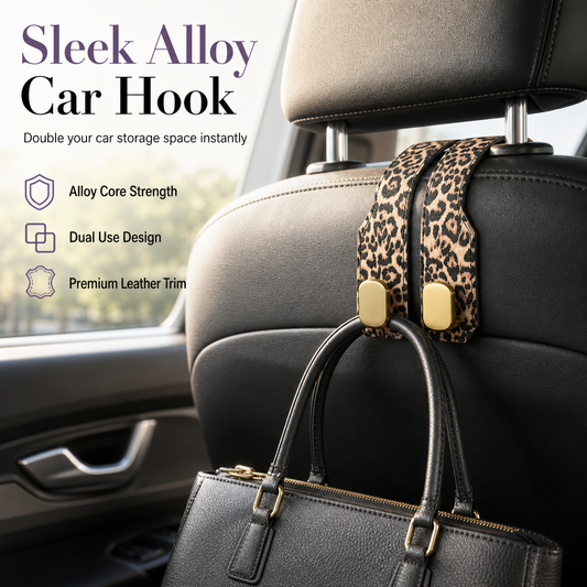 Gancho Organizador Doble Uso para Coche – Colgador de Bolsos para Reposacabezas y Guantera