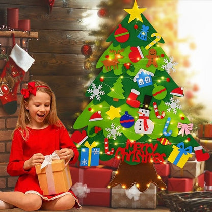 🎄🔥 ¡50% DE DESCUENTO en Navidad! Set de Árbol de Navidad DIY de Fieltro – Sin Pegamento· Reutilizable y Apto para Pequeños· Incluye Estrella· Adornos y Etiquetas de Regalo· Perfecto como Decoración Familiar y Mural ✨