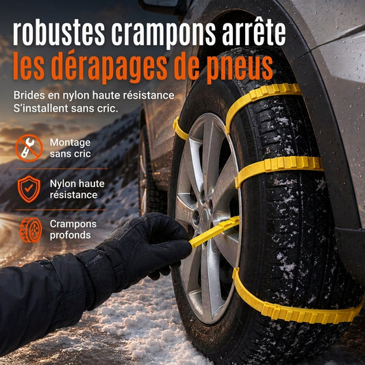 Cadenas de Nieve Universales Antideslizantes para Neumáticos – Correas de Cable Reforzadas para SUV· Sedanes y Conducción en Invierno