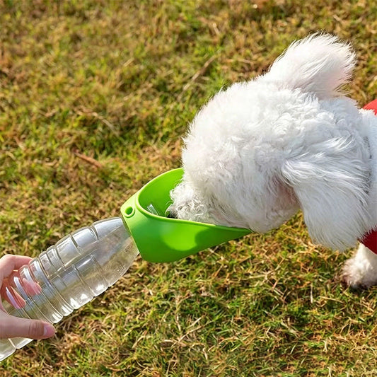 🐕 Botella de agua portátil para perros con bebedero plegable de silicona