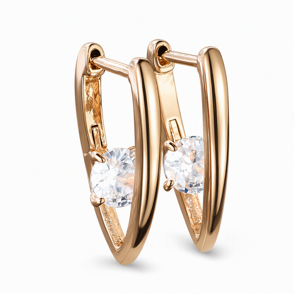 ✨ Aretes elegantes en forma de V con cristal para mujer