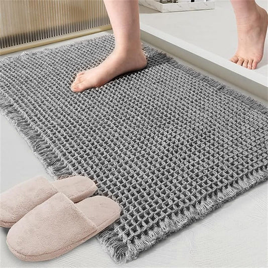 Alfombrilla de baño absorbente y antideslizante con textura de nido de abeja