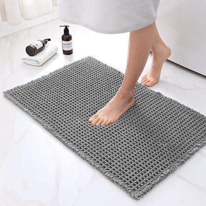 Alfombrilla de baño absorbente y antideslizante con textura de nido de abeja
