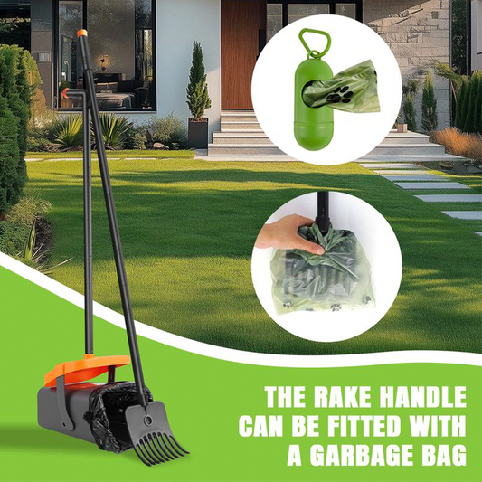 Set plegable para recoger excrementos de perro con mango largo
