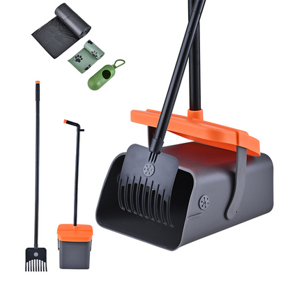 Set plegable para recoger excrementos de perro con mango largo