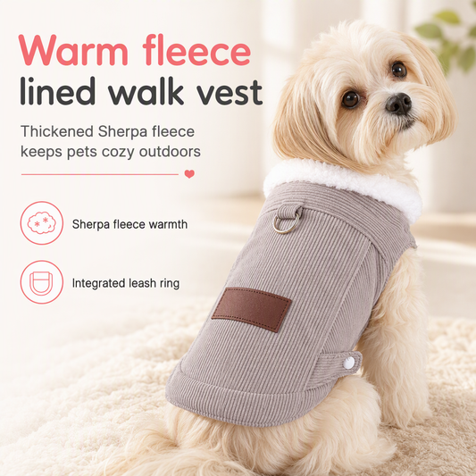 🐾 ¡50 % de descuento por tiempo limitado! Abrigo de pana con forro de borreguito para perros y gatos ❄️