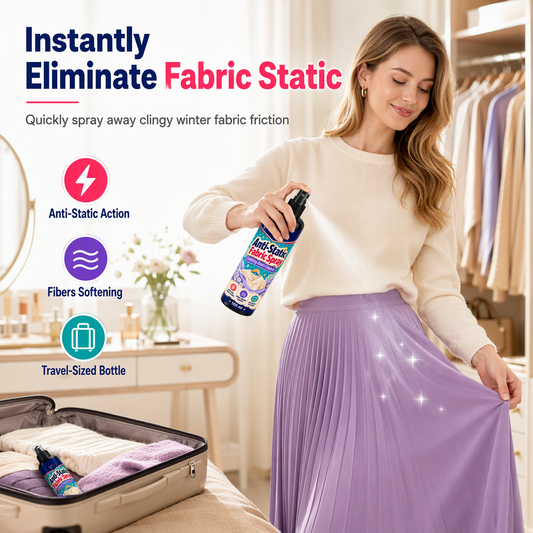 📢 ¡50 % DE DESCUENTO! Espray antiestático para ropa · Ayuda a reducir la electricidad estática