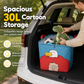 Bonito organizador plegable de maletero con diseño infantil, gran capacidad, canasta colapsible para guardar artículos varios