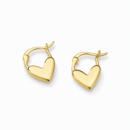 💕 ¡50 % DE DESCUENTO! Pendientes pequeños de aro en forma de corazón · Estilo minimalista francés