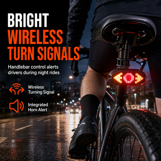 Luz trasera para bicicleta con direccionales, control remoto y bocina para bicicletas de ruta y montaña