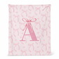❤️🎀 Manta de franela afelpada de doble capa con lazos y letras · Suave y cálida