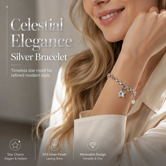 Collar de cadena gruesa con estrella texturizada y cierre de barra en T
