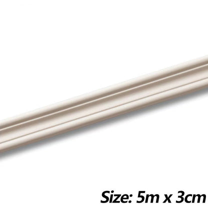 Moldura flexible decorativa para bordes de pared · 5 m × 3 cm