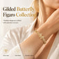 Pulsera de mariposa para mujer en tono dorado con circonitas