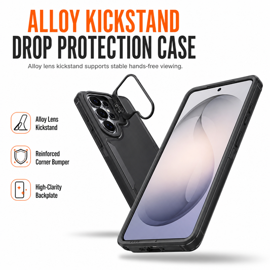 Funda protectora para Samsung Galaxy con soporte metálico plegable y esquinas reforzadas