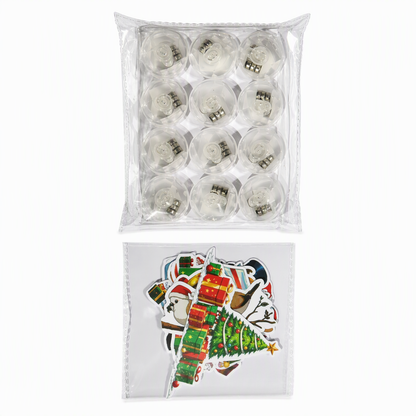 ✨🎁 Pegatinas navideñas con luces LED rojas y verdes · Juegos de 12 o 18 piezas