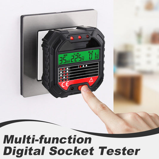 Comprobador digital multifunción de enchufes · Pantalla LCD