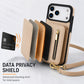 Funda cartera plegable para móvil con diseño bandolera y soporte