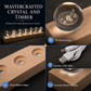 Luz decorativa de esferas de cristal con motivos astronómicos · Base de madera · USB