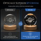 Luz decorativa de esferas de cristal con motivos astronómicos · Base de madera · USB