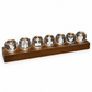 Luz decorativa de esferas de cristal con motivos astronómicos · Base de madera · USB