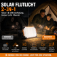 Foco LED portátil recargable por USB y energía solar con soporte orientable