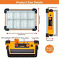 Foco LED portátil recargable por USB y energía solar con soporte orientable