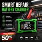⏳⏰ Cargador Inteligente de Batería de Coche 12V 6A – Tecnología de Reparación por Pulsos· Mantenimiento Automático y Desulfatación